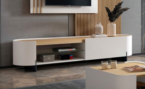 Estante Sala de Estar com Painel Ripado Filadelfia | Salas de Estar Modernas | Moveistore