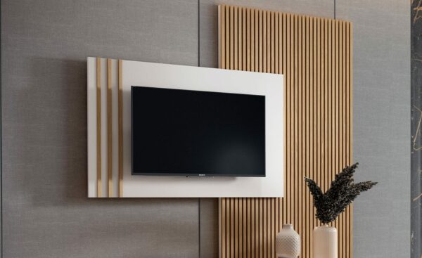 Estante Sala de Estar com Painel Ripado Filadelfia | Salas de Estar Modernas | Moveistore