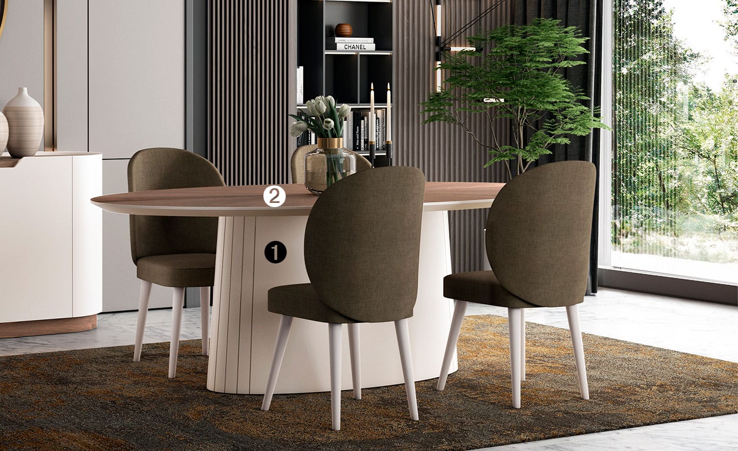Mesa de Jantar Filadelfia Oval – Design Moderno