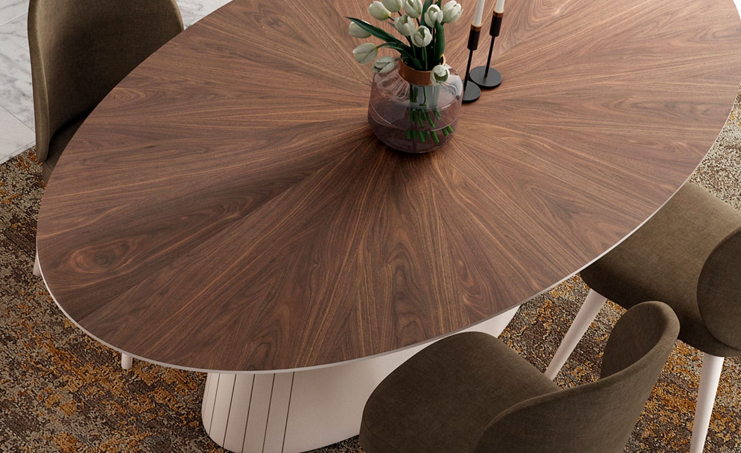 Mesa de Jantar Filadelfia Oval – Design Moderno