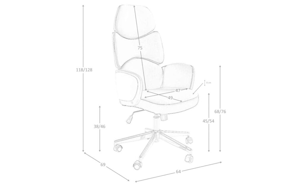 Cadeira de escritório giratória 4142 com assento regulável em altura e design moderno | Moveistore