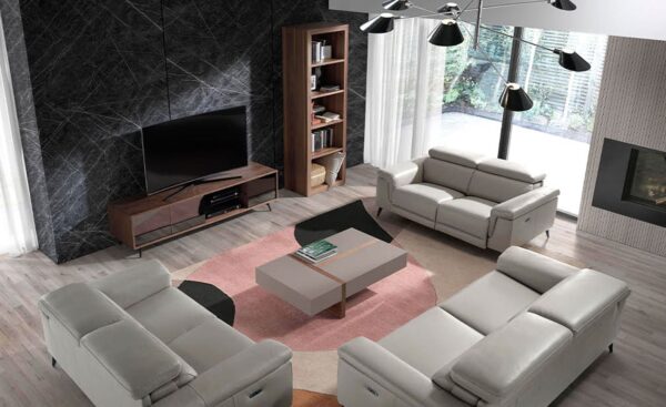 Estante de escritório 3172 em madeira folheada a nogueira com design moderno e aconchegante | Moveistore