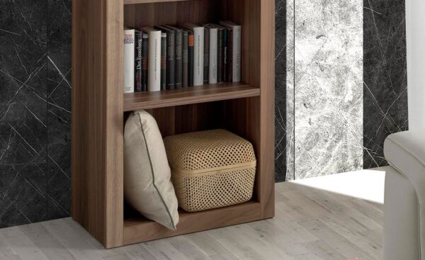 Estante de escritório 3172 em madeira folheada a nogueira com design moderno e aconchegante | Moveistore