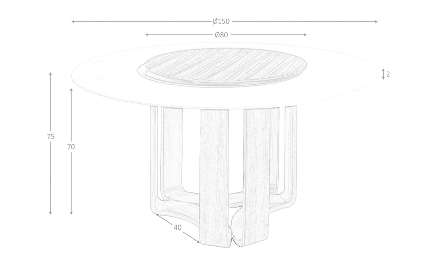 Mesa de Jantar Redonda Mármore Porcelânico 1137