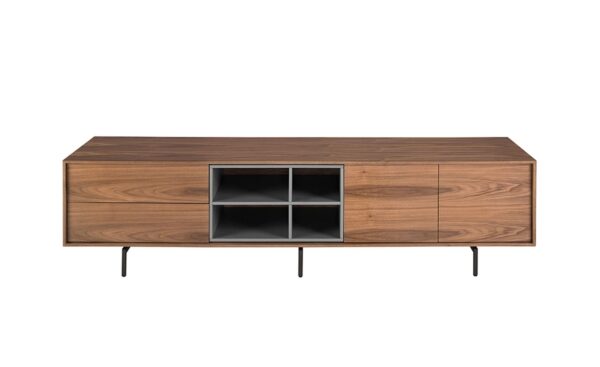 Móvel de TV Tidone 3229 em madeira de nogueira com amplo espaço de arrumação e design moderno | Moveistore
