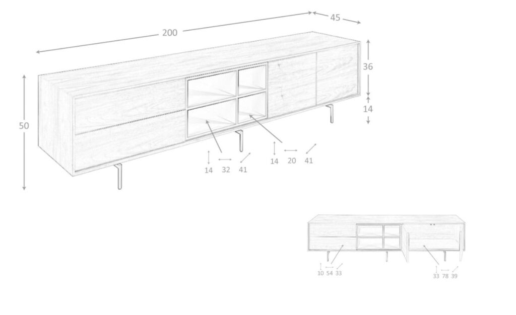 Móvel de TV Tidone 3229 em madeira de nogueira com amplo espaço de arrumação e design moderno | Moveistore