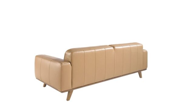 Sofá de 3 lugares em pele capitonê 6120 com estrutura em madeira de nogueira e design moderno | Moveistore