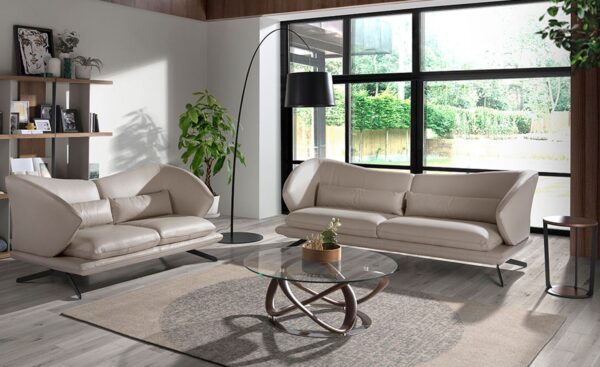 Sofá de 2 lugares em pele Paul 6145 com design moderno e elegante | Moveistore