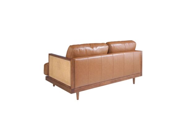 Sofá de 2 lugares em pele castanha Freddie 6176 com design moderno e elegante | Moveistore