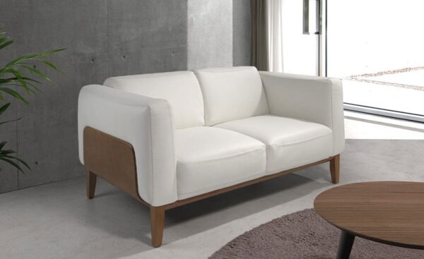 Sofá de 2 lugares em pele branca Jarreau 6118 com design moderno e elegante | Moveistore