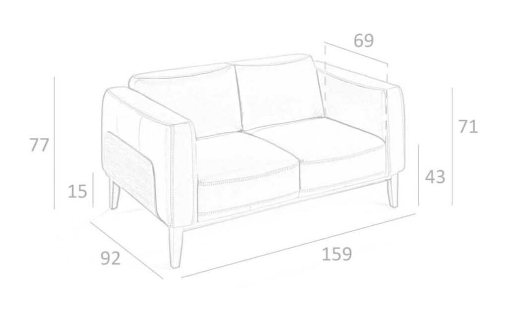 Sofá de 2 lugares em pele branca Jarreau 6118 com design moderno e elegante | Moveistore