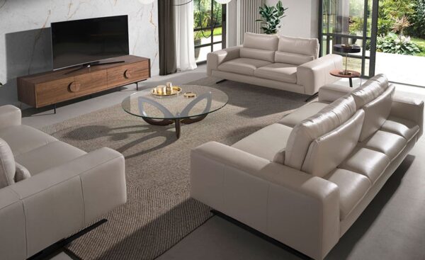 Sofá de 2 lugares em pele Casablanca 6141 com design moderno e elegante | Moveistore