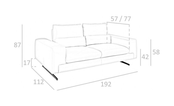 Sofá de 2 lugares em pele Casablanca 6141 com design moderno e elegante | Moveistore