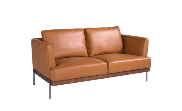 Sofá de 2 lugares em pele Parker 6170 com design moderno e sofisticado | Moveistore