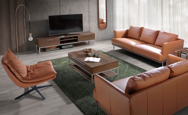 Sofá de 2 lugares em pele Parker 6170 com design moderno e sofisticado | Moveistore