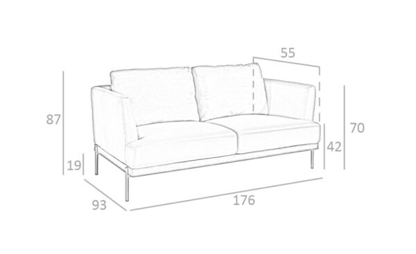 Sofá de 2 lugares em pele Parker 6170 com design moderno e sofisticado | Moveistore