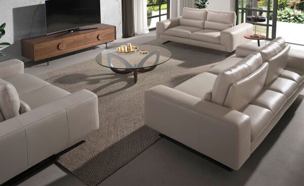 Sofá de 3 lugares em pele Casablanca 6142 com design moderno e elegante | Moveistore