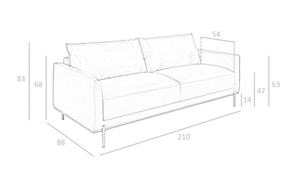 Sofá de 3 lugares em pele Groove 6130 com design moderno e elegante | Moveistore