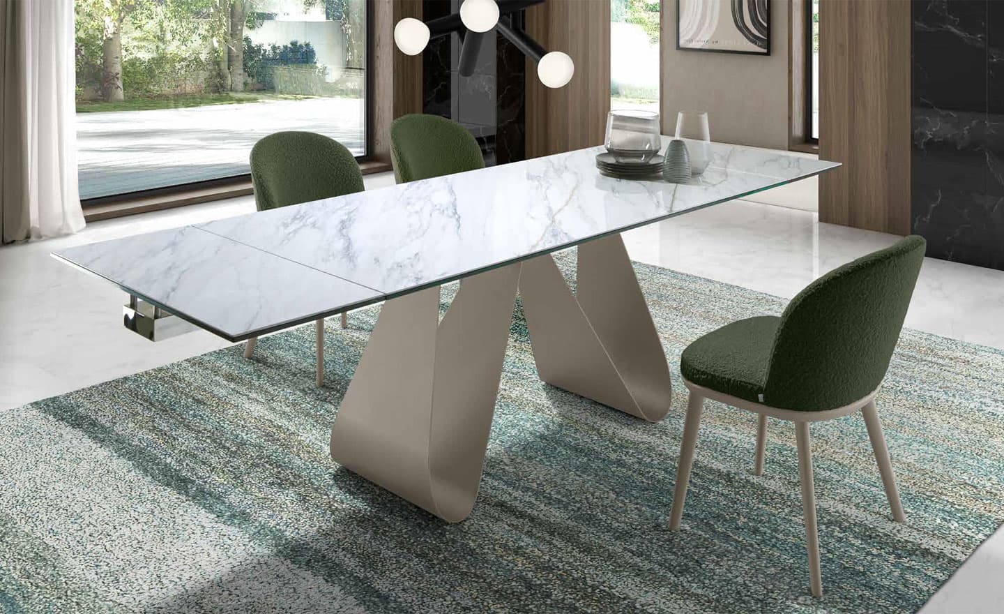 Mesa de Jantar Extensível Papallona Keramic – Design Moderno e Elegante