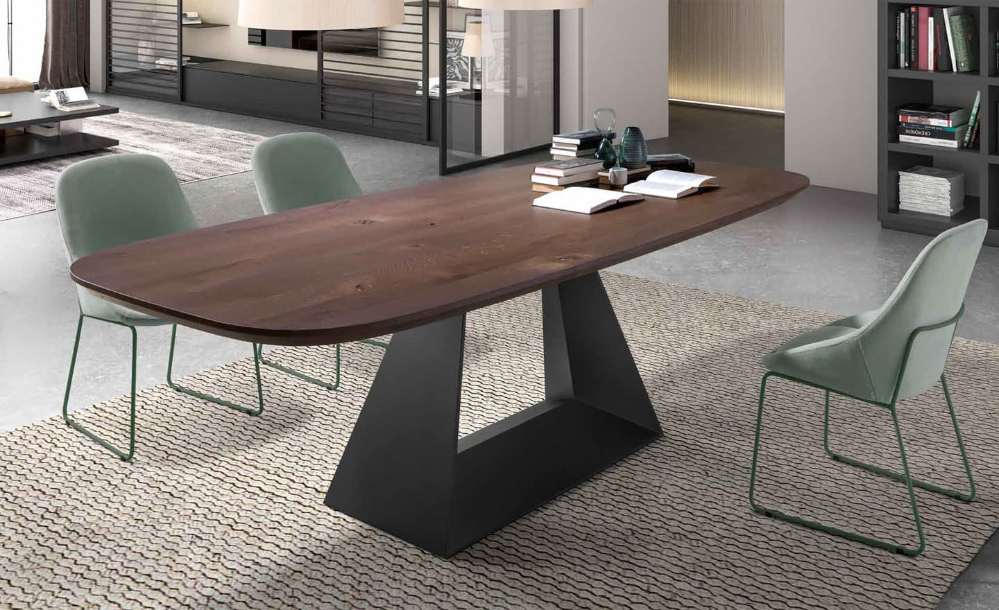 Mesa de Jantar Sue Fix Wood com tampo de madeira e pés em metal | Moveistore