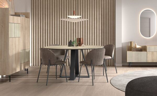 Mesa Redonda de Jantar New Royal 201 com design moderno, tampo giratório e acabamento premium | Moveistore