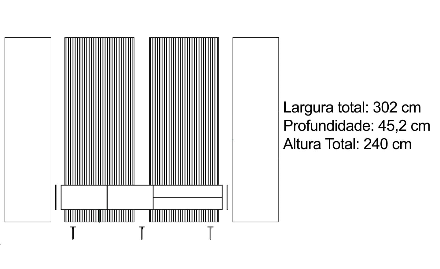 Móvel de TV com Painel Ripado New Royal 203