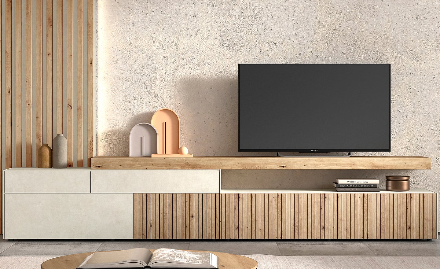 Móvel de TV com Painel Ripado New Royal 218