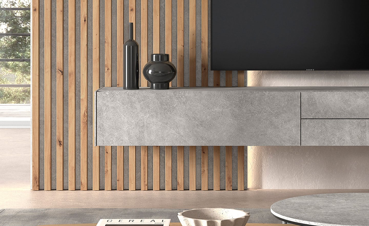 Móvel de TV com Painel Ripado New Royal 202