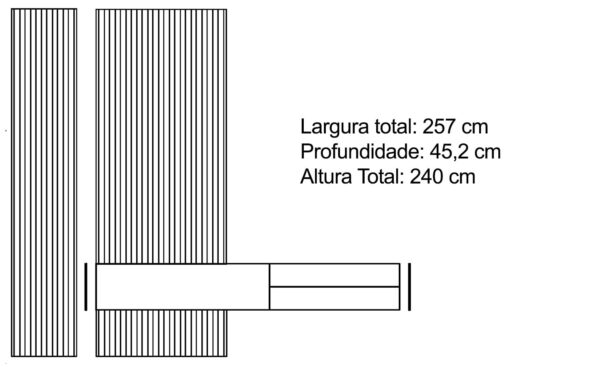 Móvel de TV New Royal 202 com painel ripado, estrutura suspensa e design moderno em madeira e metal | Moveistore