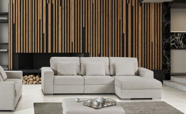 Sofá Chaise Longue Karol com design contemporâneo e tecido durável | Moveistore