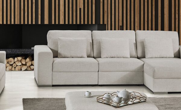 Sofá Chaise Longue Karol com design contemporâneo e tecido durável | Moveistore