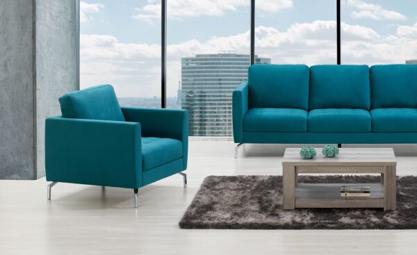 Sofá de 1 Lugar Robbie com pernas cromadas e design minimalista | Moveistore