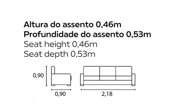 Sofá de 3 Lugares Robbie em tons neutros, design compacto e moderno | Moveistore