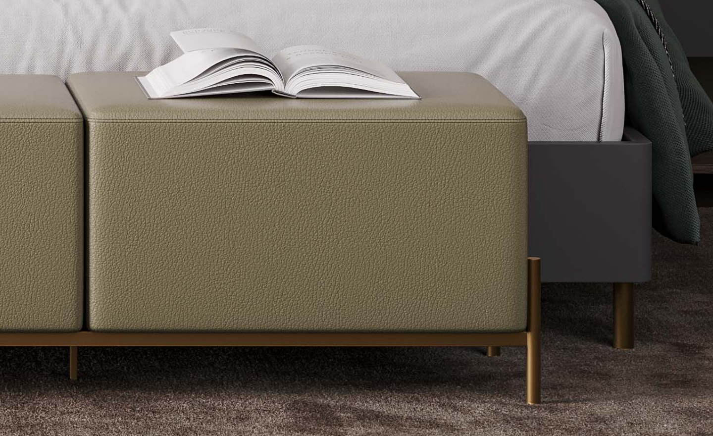 Banqueta Pietra – Funcionalidade com Sofisticação para o Quarto Moderno