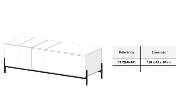 Banqueta Pietra com estrutura metálica dourada, assento estofado modular e design leve | Moveistore