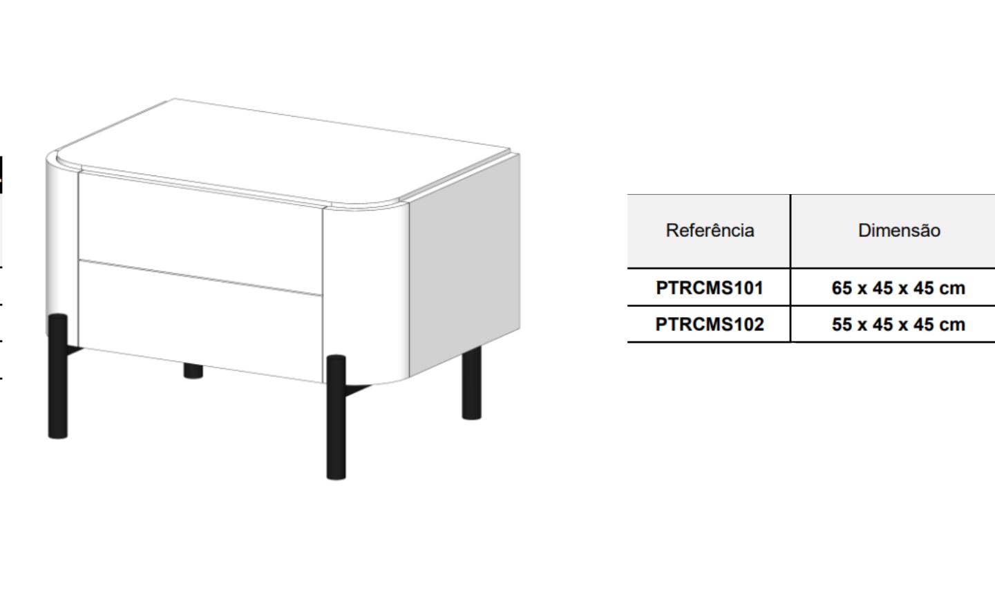 Mesa de Cabeceira Pietra 13 – Funcionalidade Sofisticada para o Quarto Moderno