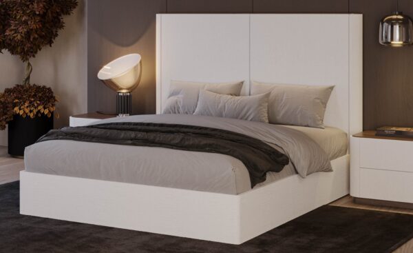 Quarto de Casal Pietra 14 com cama, camiseiros e mesas de cabeceira com acabamento moderno | Moveistore