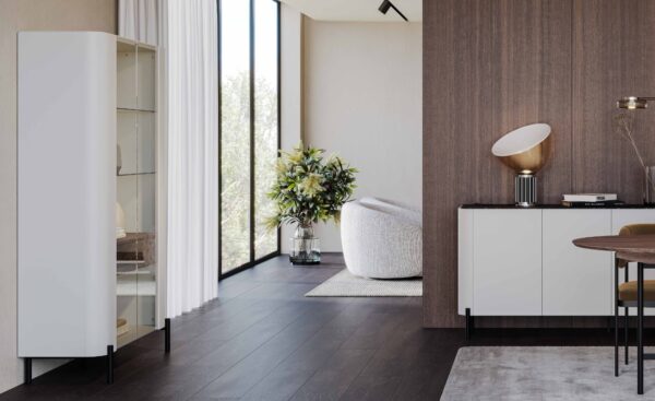 Vitrine Alta Pietra 02 com portas em vidro e estrutura elegante em acabamento lacado | Moveistore