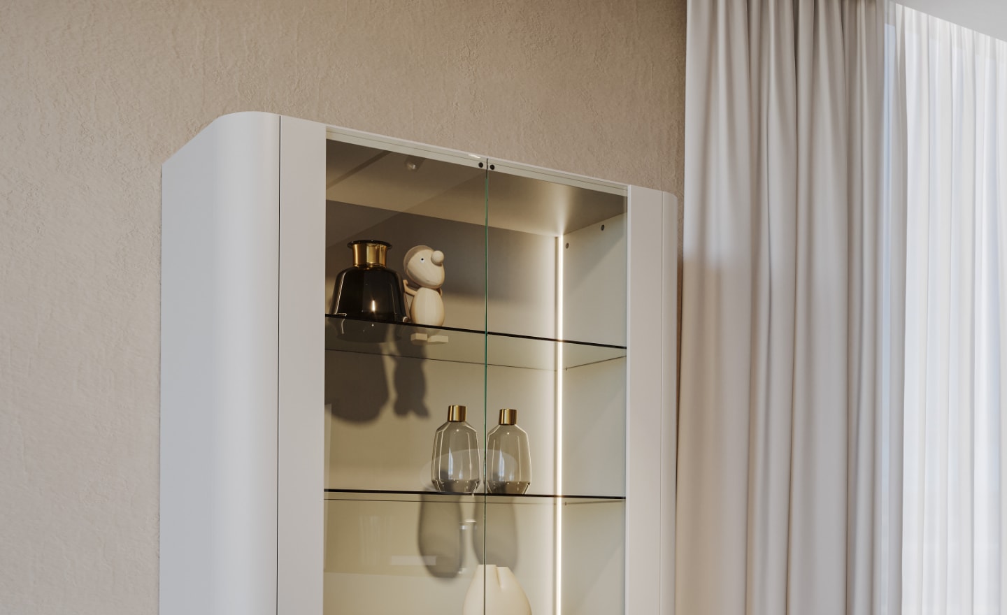 Vitrine Alta Pietra 02 – Design Contemporâneo para Exposição Decorativa