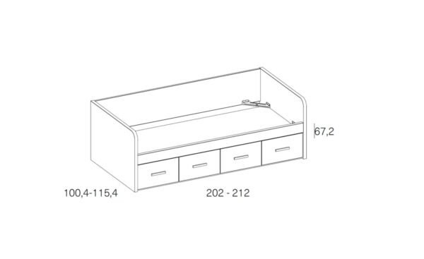 Cama Nido 4 Gavetas Sonrie 1 com estrutura robusta, arrumação integrada e acabamento seguro | Moveistore