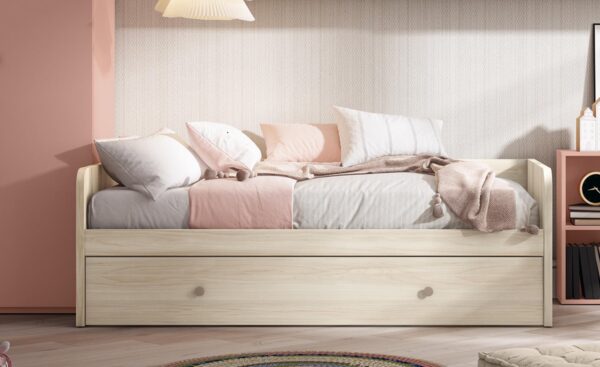 Quarto Juvenil Sonrie 2 com cama nido, gavetão de arrasto e estrutura arredondada segura | Moveistore