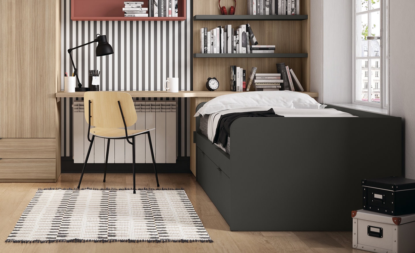 Quarto Juvenil Sonrie 3 – Organização, Conforto e Estilo num Espaço Multifuncional
