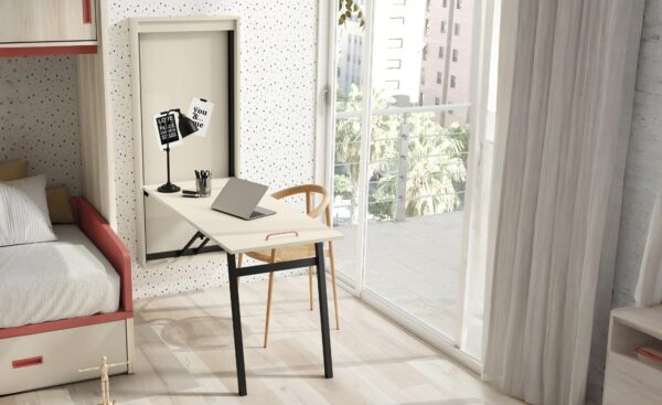 Quarto de Criança Sonrie 15 com cama com gavetas, secretária rebatível e roupeiro de canto | Moveistore