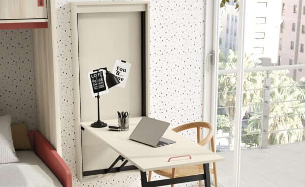 Quarto de Criança Sonrie 15 com cama com gavetas, secretária rebatível e roupeiro de canto | Moveistore