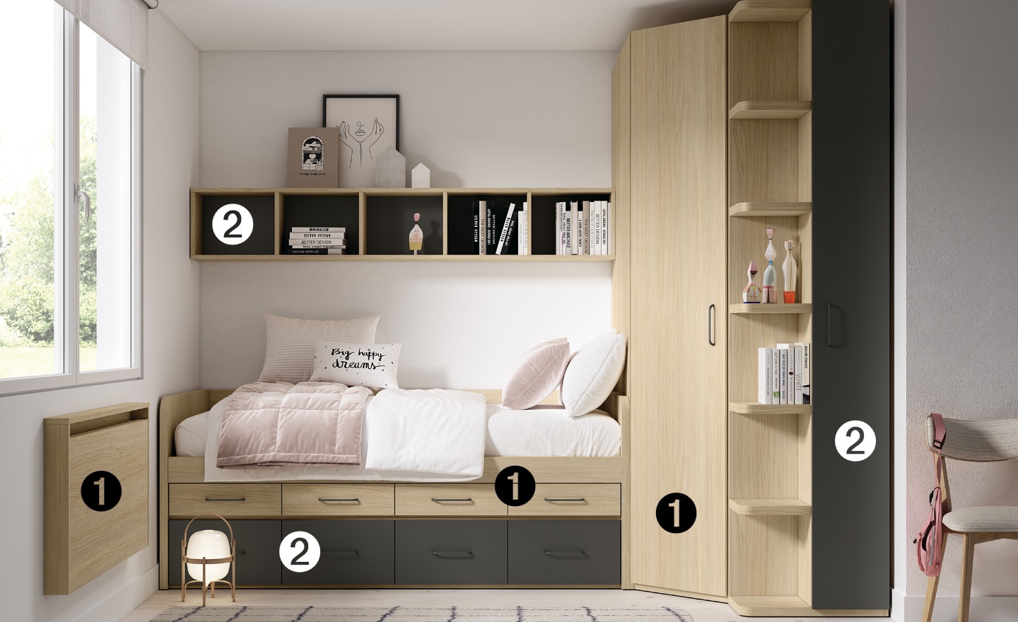 Quarto Sonrie 26 – Organização inteligente e estilo moderno