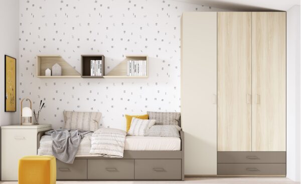 Roupeiro 3 Portas 2 Gavetões Sonrie 7 com espaço de arrumação versátil | Moveistore