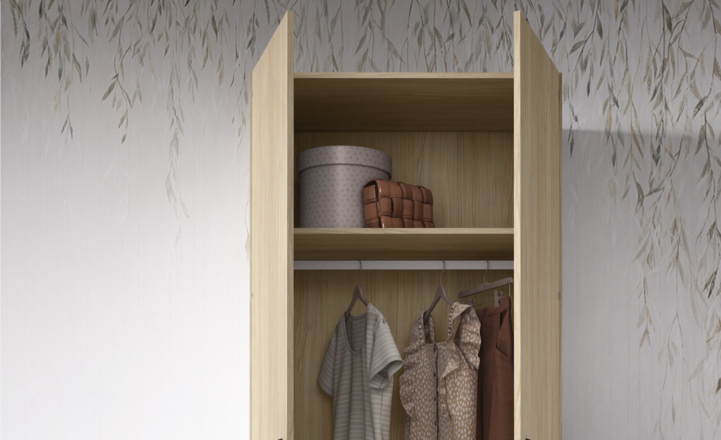 Roupeiro 2 Portas Sonrie 2 – Organização Vertical com Estilo Contemporâneo
