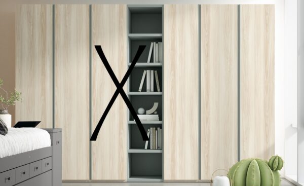 Roupeiro de 3 Portas Sonrie 5 com cabideiro, prateleiras e puxadores embutidos em estrutura resistente | Moveistore