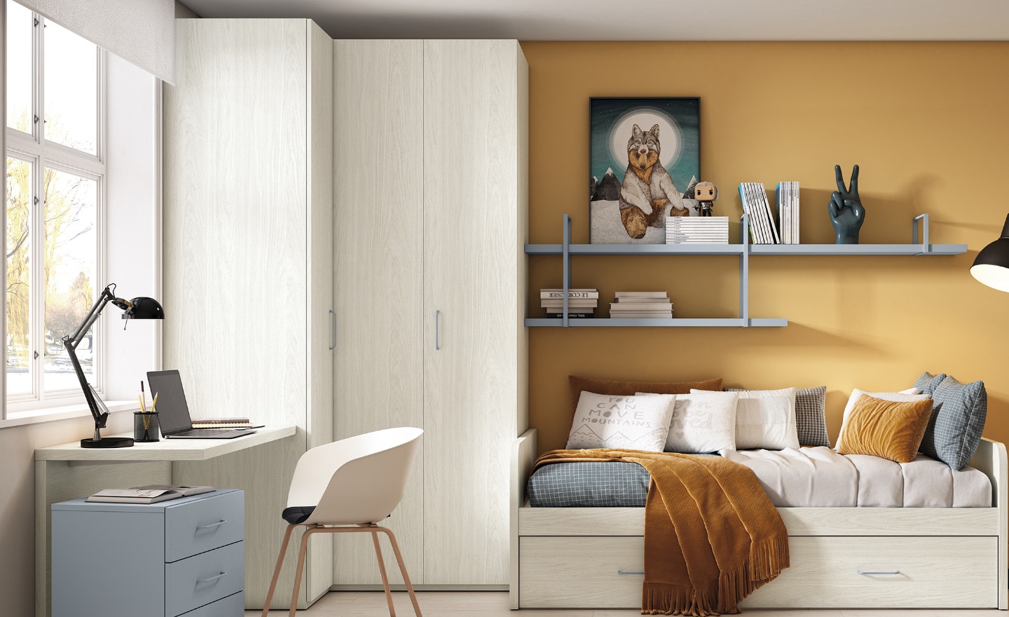Roupeiro de Canto Sonrie 6 com prateleiras internas ajustáveis e acabamento moderno | Moveistore