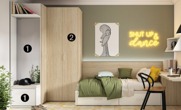 Roupeiro de Canto Sonrie 14 com terminal com espelho, sapateira e prateleira | Moveistore